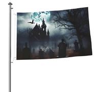 Bandiera gotica Happy Halloween 0,6 x 0,9 m stampa su entrambi i lati bandiere da giardino bandiera da cortile per esterni bandiere regalo banner con occhielli sfondo fotografico per interni ed