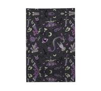 Bandiera gotica spettrale viola nera da 0,8 cm x 0,9 m, bandiera stile striscione, resistente e durevole, per esterni e interni (palo non incluso)