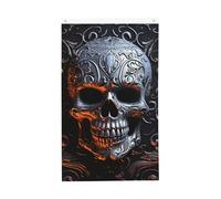 Bandiera grafica Cool Skull 3x5 piedi per interni con occhielli, verticale, doppia faccia, da giardino, da appendere alla parete, poster, grande striscione, cartello, bandiere per esterni