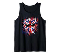 Bandiera Gran Bretagna Cuore Cartoon Britannico Canotta