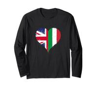 Bandiera Gran Bretagna Italia per Fiero Britannico Italiano Maglia a Manica