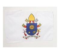BANDIERA GRAN STEMMA DI PAPA FRANCESCO 45x30cm - BANDIERINA PAPALE - VATICANO 30 x 45 cm cordicelle - AZ FLAG
