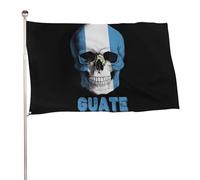 Bandiera grande da esterno a tema teschio e Guatemala, decorazioni per feste, 60x90 cm.