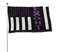 Bandiera grande da esterno per feste a tema "Breast Cancer Warrior Support Squad" e "Alzheimer's Awareness", 3x5 piedi.