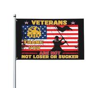 Bandiera "Grazie Veterani" 3x5 - "Perdenti o perdenti?" Striscione sarcastico per esterni per decorare il giardino o la casa