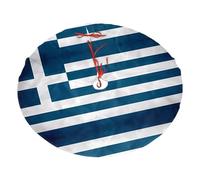 Bandiera greca stampata in peluche per albero di Natale copertura del pavimento di vacanza 76,2 cm, decorazione per base dell'albero di Natale in pile di poliestere