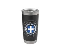 Bandiera Grecia con stemma greco Bicchiere termico in acciaio inox doppia parete