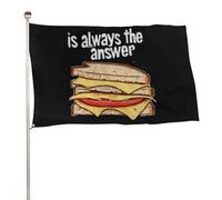 Bandiera Grilled Cheese Sandwich Is The Answer Bandiera Militare Resistente Alle Intemperie 2 Occhielli Metallici Striscione All'Aperto, Per Giardino, Balcone, Feste Strada, 90x150cm