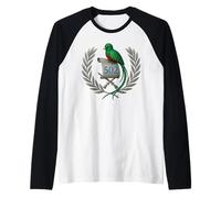 Bandiera Guatemala Quetzal 502 Chapin Maya Antigua Guatemalteco Maglia con Maniche Raglan