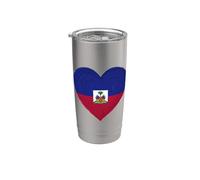Bandiera haitiana a forma di cuore Bicchiere termico in acciaio inox doppia parete