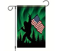 Bandiera Halloween American Aurora Funny Patriotic Cryptid Bandiere Da Giardino Resistente Alle Intemperie Personalizzata Bandierine Per Bar Esterno All'Aperto 70X102Cm
