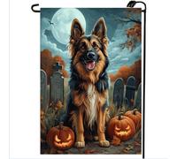 Bandiera Halloween Shepherd German Dog Bandiere Da Giardino Decorative Resistente Allo Scolorimento Flag Per Parata Celebrazione Conferenza 70X102Cm