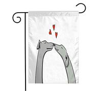 Bandiera Hand Outline Tenderness Symbol Ink Animal Beautiful Drawn Greyhound Dog Animals Valentine Wildlife Rinforzata Bandiera Di Benvenuto, Per Celebrazioni, Feste Strada, 30x45cm
