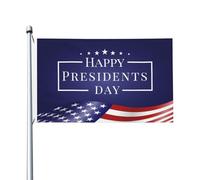 Bandiera Happy President'S Day 3x5 Ft bifacciale per esterni per eventi celebrativi Decorazione per feste Banner in poliestere Bandiere per cartelli stradali