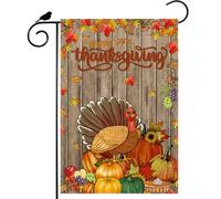 Bandiera Happy Thanksgiving Turkey Pumpkins Maple Leaves Fruit Harvest Fall Bandiere Decorative Divertenti 30X45Cm Striscione Per Interni Prato