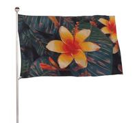 Bandiera hawaiana con fiori tropicali, 152,4 x 243,8 cm, stampa su entrambi i lati, bandiera decorativa da giardino, non sbiadisce, con occhielli in ottone, sfondo fotografico da appendere per interni