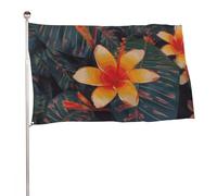 Bandiera hawaiana con fiori tropicali, 61 x 88,9 cm, stampa su entrambi i lati, bandiera decorativa da giardino, non sbiadisce, con occhielli in ottone da appendere, sfondo fotografico per interni ed