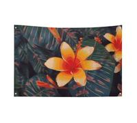 Bandiera hawaiana con fiori tropicali, 9 x 1,5 m, non sbiadisce, bandiera di benvenuto, giardino, cortile, casa, bandiera, decorazione per la casa