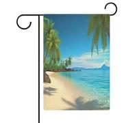Bandiera hawaiana con palme da giardino bandiera per prato cartello di benvenuto banner su entrambi i lati piccole bandiere personalizzate per piscina, cortile, decorazione da parete per la casa, 32 x