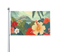 Bandiera hawaiana estiva Bandiera 3x5 Ft Banner Esterno Festa Giardino Bandiera Benvenuto Yard Banner Casa Giardino Cortile Decorazione Prato Bandiere Decorative, Interni/Esterni Stampa su due lati