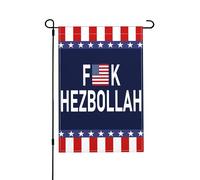 Bandiera Hezbollah da 12x18 pollici, supporto per bandiere da giardino in tela di iuta bifacciale, decorazione per giardino