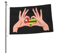 Bandiera Holding Love In Your Hands Flag Of Togo Bandiera Militare 2 Occhielli Metallici Tessuto Da Esterno Striscione All'Aperto, Per Eventi, Feste Estive, Celebrazioni, 90x150cm
