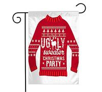 Bandiera Holiday Nature Greeting Ugly Deer Sweater Winter Christmas Banner Party Design Merry Year Holidays Bandiera In Poliestere Striscione All'Aperto, Per Eventi, Giardino, 30x45cm