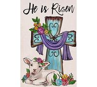 Bandiera Home Decorative He Is Risen Easter Garden Flag, Lamb Bandiera Di Benvenuto Tessuto Da Esterno Resistente Alle Intemperie Striscione All'Aperto, Per Feste Estive, Celebrazioni, 30x45cm