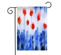 Bandiera Homemade Abstraction Deep Blue Red Grass Craft Saturated Traditional Drawn Abstract Decorazione Stagione Bandiera, Per Feste Estive, Balcone, 30x45cm