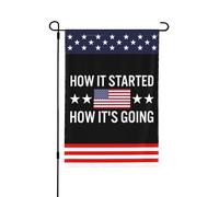 Bandiera How It Started How It'S Going Di Benvenuto Decorazione Striscione All'Aperto, Per Feste Estive, Balcone, Eventi, 30x45cm