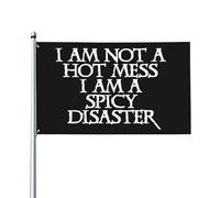 Bandiera I Am Not A Hot Mess I Am Apicy Disasteringleide Print Bandiera Militare Tessuto Da Esterno 2 Occhielli Metallici Striscione All'Aperto, Per Feste Strada, Eventi, Balcone, 90x150cm