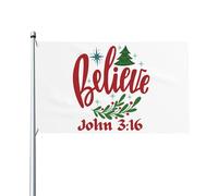Bandiera "I Believe" 3x5 per uomini e donne, bandiera cristiana "I Believe Jesus John 316", bandiera di Natale e Halloween, 3x5 piedi, striscione per esterni, bandiera per giardino, cartello per corti