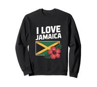 Bandiera I Love Jamaica Hibiscus Flower Pride Felpa