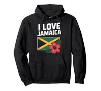 Bandiera I Love Jamaica Hibiscus Flower Pride Felpa con Cappuccio