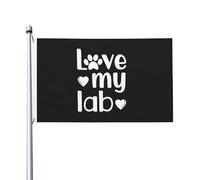 Bandiera I Love My Lab Bandiera Pirata Resistente Alle Intemperie Tessuto Da Esterno Striscione All'Aperto, Per Eventi, All'Aperto Al Coperto, Feste Strada, 90x150cm