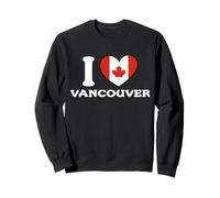 Bandiera I Love Vancouver Canada a Forma di Cuore Felpa