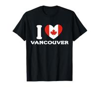 Bandiera I Love Vancouver Canada a forma di cuore Maglietta