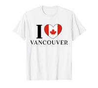 Bandiera I Love Vancouver Canada a Forma di Cuore Maglietta