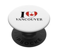 Bandiera I Love Vancouver Canada a forma di cuore PopSockets PopGrip Adesivo