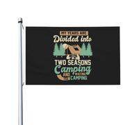 Bandiera I Miei Anni Sono Divisi In Due Stagioni: Campeggio E Attesa Del Campeggio Poliestere Garden Flag Durevole Bandiere Pirata Per Conferenza Esterno Parata 3X5Ft