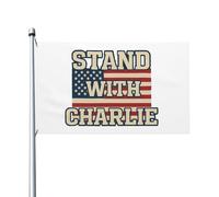Bandiera "I Stand With Charlie Kirk" 3x5 piedi con 2 occhielli in metallo, senza supporto