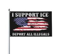 Bandiera "I Support Ice", 3x5 piedi, "Deport Them All Illegals", con occhielli per esterni, cartello da giardino, striscione per decorazioni esterne ZY17