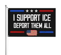 Bandiera "I Support Ice" - Depor tutti gli illegali - Bandiera da giardino 3x5 bifacciale con 2 occhielli