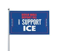 Bandiera "I Support Ice" per esterni 4x6 piedi. Deportate tutti gli immigrati illegali. Bandiere da giardino, grandi cartelli decorativi per portico e cortile.