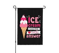 Bandiera Ice Cream Is Always The Answer Stagione Tessuto Da Esterno Striscione All'Aperto, Per Feste Estive, Eventi, Giardino, 30x45cm