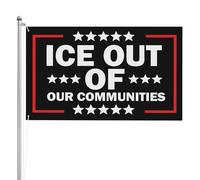Bandiera ICE da 3x5 piedi per protestare contro il ghiaccio contro gli immigrati, bandiere da giardino per esterni, cartelli decorativi a 3 strati su entrambi i lati