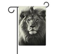 Bandiera in bianco e nero con leone africano, 30,5 x 45,7 cm, in poliestere, a doppia faccia, bandiere da giardino di benvenuto, striscione, decorazione esterna per cortile, portico, prato