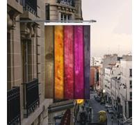 Bandiera in legno colorata, 1,5 x 1,5 m, bandiere da giardino per esterni, resistenti, con occhielli, bandiere decorative per cortile, grande striscione per feste esterne e interni, decorazione per la