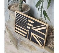 Bandiera in legno USA e Regno Unito arte da parete rustica americana decorazi...