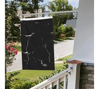Bandiera in marmo nero, 6 x 0,9 m, per interni ed esterni, primavera, estate, autunno, inverno, bandiere da giardino con occhiello verticale su entrambi i lati, per decorazioni da cortile
